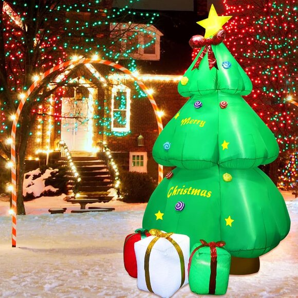 ⚡9ft Christmas Inflatables Christmas Tree with Giftbox Outdoor Decorations - Picture 5 of 7